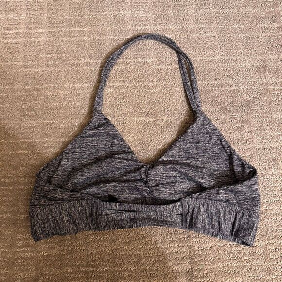 PINK Ultimate Charcoal Gray Halter Sports Bra Light Support Large - Picture 2 of 8